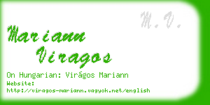 mariann viragos business card