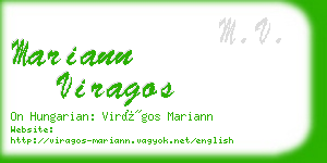 mariann viragos business card